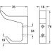 Hat and Coat Hook Aluminium 76 x 76 mm Face fixing Satin anodised aluminium finish