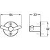 Coat Hook Stainless Steel 33 x Ø 42 mm Face fixing Brushed stainless steel finish