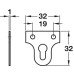 Mirror Fitting Plate Length 32 mm Keyhole Version Brass