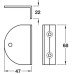 Open Sided Brackets Cubicle Fittings for 17-21 mm Board Partitions Aluminium Satin anodised finish