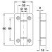 Hinge Height 90mm x Open Width 53 mm 316 L Cubicle Fittings PBA Stainless steel fittings for 13 mm board partitions Unsprung