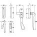 Casement Fastener with Mortice and Hook Plates Reversible Brass Polished