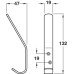Hat and Coat Hook Aluminium 47 x 132 mm Face fixing Satin anodised aluminium finish