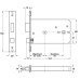Mortice Lock Horizontal Bathroom Latchbolt Operated by Knobs Deadbolt by Turn/Release Backset 57 mm case size 151 mm satin stainless steel