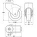 Swivel Single Wheel Castor without Brake Ø 80 mm Ø 10 mm Pin Hole Wheel Ø 80 mm load capacity 70 kg