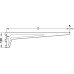 Flange Bracket Length 150-600 mm Shoptec Shopfitting System For hooking into shelf system columns or wall channels White RAL 9003 finish length 500 mm with three hooks