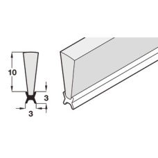 Track Seal for Folding Patio Doors Slido Fold 100-U Top hung end folding system Length 6 m 10 mm brush height black finish