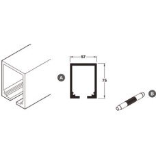 Top Track for Sliding Interior Doors Hawa-Junior 250 Top hung system Length 2500 mm