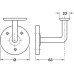 Handrail Bracket Suitable for Flat Based Handrails Depth 63 mm Mild Steel White epoxy finish