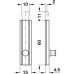 Furniture Bolt with Straight Slide Concealed Screw Fixing Matt brass length: 60 mm lift: 11 mm