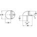 Door Stop Floor Mounted Ø 45 mm Aluminium Rubber Buffer Screw floor fixing Polished anodised