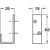 Coat Hook Stainless Steel 25 x 62 mm Face fixing Satin stainless steel finish