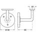 Handrail Bracket Suitable for Flat Based Handrails Depth 63 mm Mild Steel White epoxy finish