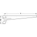 Flange Bracket Length 180-480 mm Shoptec Shopfitting System With two hooks White finishing length 230 mm