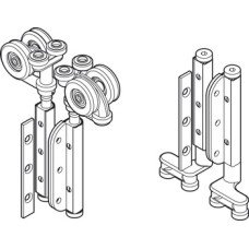 End Hanger Set for Folding Patio Doors Slido Fold 100-U Top hung end folding system Gold finish