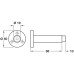 Door Stop Wall Mounted Overall Projection 96 mm Stainless Steel Rubber Buffer Concealed fixing rose Satin