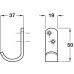 Coat Hook Aluminium 37 x 50 mm Face fixing Satin anodised aluminium finish