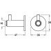 Coat Hook Buffered Grade 304 Stainless Steel 47 x Ø 35 mm Concealed fixing Satin stainless steel finish