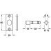 Hinge Bolt for External Outward Opening Doors Height 60 mm Coated Steel Chrome