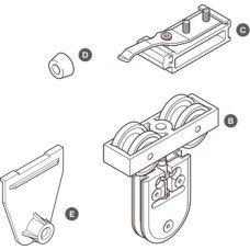 Fitting Set for Sliding Glass Interior Doors Hawa-Junior 160/GP Top hung system For 1 door