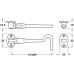 Cabin Hook and Eye Silent Pattern Grade 316 Stainless Steel For external use Length 150 mm satin