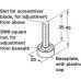 Plinth Adjusting Fitting M8 x 35 mm Screw Steel Black cap