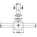 Tee Piece 316 L Cubicle Fittings PBA Stainless steel fittings for glass partitions Satin stainless steel finish