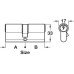 Profile Cylinder Double Key Only Operation Both Sides Brass Size (A x B): 30 x 30 mm satin brass