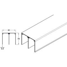 Top Track Double for Sliding Aluminium Framed Doors Aluflex 80 Bottom rolling system Length 2000 mm