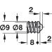 Ball Catch for Screw Mounting External Ø: 9 mm internal Ø: 8 mm nail size: Ø 0.9 mm