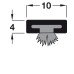Intumescent Strip with Brush Seal Depth 4 mm FD30 rating length 2100 mm width x depth: 10 x 4 mm white