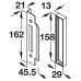 Modular Rebate Set for Horizontal Mortice Locks Size 13 mm silver anodised
