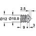 Ball Catch for Screw Mounting External Ø: 12 mm internal Ø: 10.8 mm nail size: Ø 1.6 mm Ball Catch for Screw Mounting External Ø: 12 mm internal Ø: 10.8 mm nail size: Ø 1.6 mm