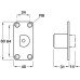 Emergency Release Door Stop for use with Double Action Pivot Sets with R8 Corners Allows double action door to operate as a single swing Stainless steel