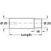 Door Stop Wall Mounted Ø 25 mm Stainless Steel Rubber Buffer Startec Length 60 mm satin