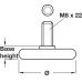 Base Leveller with M8 x 22 mm Threaded Bolt Plastic Black Ø 29 mm base height 9 mm