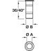 Dust Excluding Socket to Suit Shoot Bolts Ø 9 to Ø 15 mm Brass Cast in pattern Ø A: 15 mm Ø B: 19 mm nickel plated