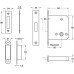 Toilet Cubicle Lock Mortice Stainless Steel Startec Backset 55 mm case size 84 mm satin