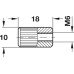 Sleeve M6 Internal Thread Ribbed for Ø 10 mm Hole Length 18 mm