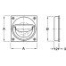 Ring Handle Flush to Operate Brass Size (A) 75 x 75 mm Ø 71 mm satin nickel