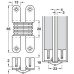 Concealed Hinge 180° for 14-26 mm Panel Thickness Maximum door thickness 19-21 mm