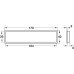 Ventilation Grille for Recess Mounting with Flanged Rim Plastic Straight-edged Ventilation area 23.04 cm2 length 170 mm recessed length 164 mm height 42 mm recessed height 35 mm chrome plated