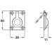 Ring Pull Handle Flush 50 x 38 x 11 mm Brass Polished