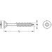 Hospa Screw Jet Countersunk Head with T Star Drive Bit Partially Threaded Multi-Purpose Length: 120 mm thread Ø 6 mm head Ø 12 mm TS30