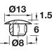 Cover Cap Plastic for Blind holes Ø 8 mm For push fitting White