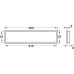 Ventilation Grille for Recess Mounting with Flanged Rim Plastic Straight-edged Ventilation area 34.50 cm2 length 220 mm recessed length 215 mm height 57 mm recessed height 51 mm chrome plated
