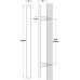Pull Handle Bolt Through Fixing 316 Stainless Steel Flat Section Hole centres 300 mm polished stainless steel