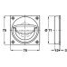 Ring Handle Flush to Operate Brass Size (A) 75 x 75 mm Ø 71 mm polished