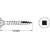 Zip-R Screw with Square Slot and Countersunk Head Diameter Ø 3.5 mm length 12 mm driver required: size 2 fully threaded