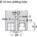 Zysa Hinge 180° Drilling Hole Ø 10-24 mm Unhanded design Drilling hole Ø 14 mm